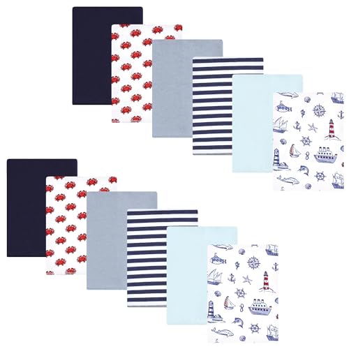 Image of Hudson Baby Unisex Baby Flannel Burp Cloth 12pk, Lighthouse, One Size