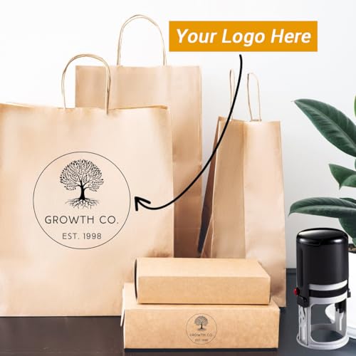 SuSuTiFy Personalized Logo Stamp Custom Stamp Customized Business Logo Stamp with Text Self Inking Rubber Stamper - Stamps for Local Business Office Supplies, 4 Sizes Round