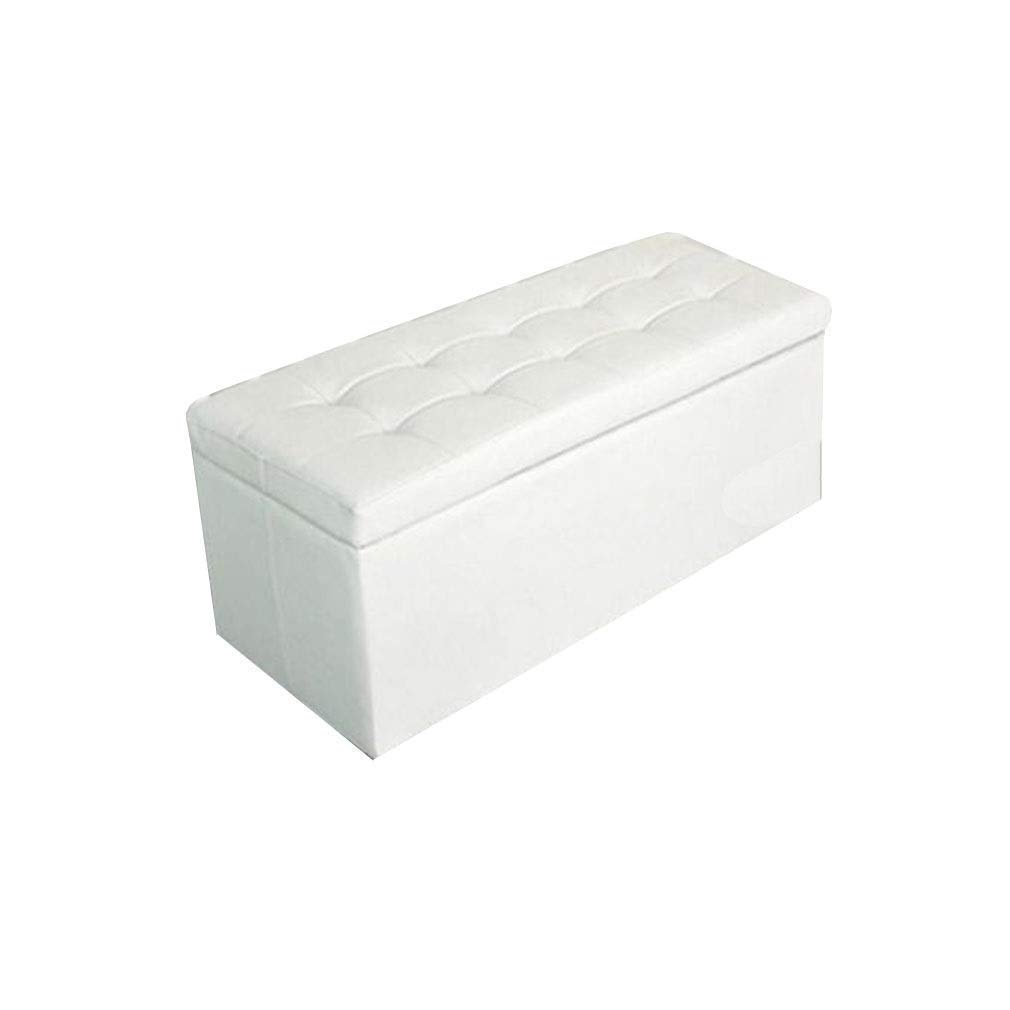 Repose-pieds rectangulaire pliable cuir synthétique capitonné 80 cm pour la chambre