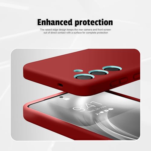 Image of LIRAMARK Liquid Silicone Soft Back Cover Case for Samsung Galaxy S25 Plus / S25+ 5G (Red)