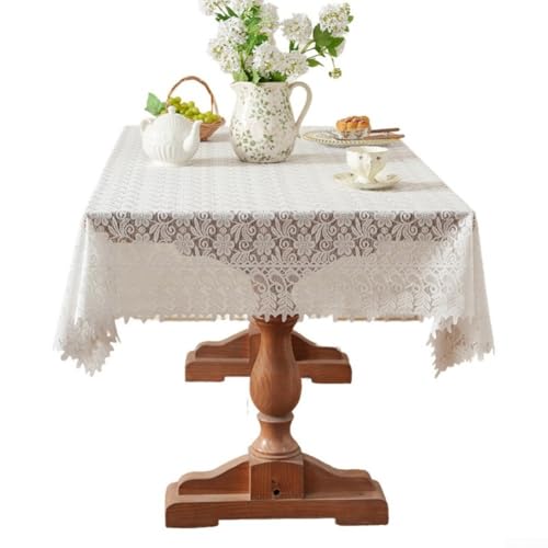 Eleganza vintage: questa elegante tovaglia ricamata in pizzo presenta un motivo macramè che porta un tocco di fascino vintage alla tua sala da pranzo.