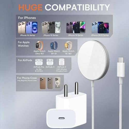 Image of Umake 20W PD Fast Charger Adapter with 15W Wireless Charging Pad, USB-C Fast Charging, Smart IC Protection, Compatible with Samsung Galaxy, OnePlus, Vivo, Redmi, Xiaomi, Oppo & Android Devices