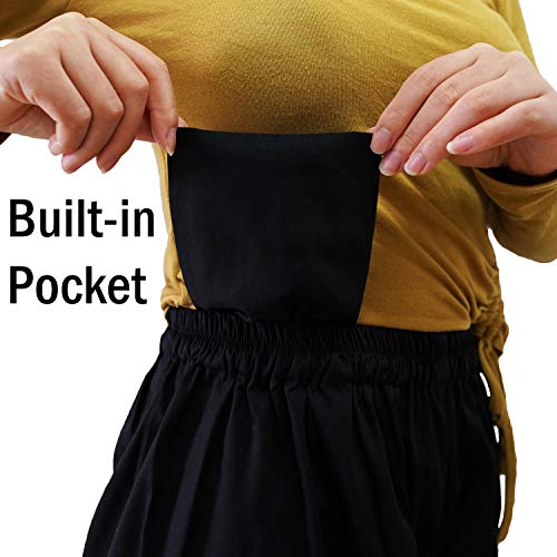 Tinymori Taichi Lantern Pants Tai Chi Training Pants | Kung Fu Taichi Practice Uniforms Martial Arts | Tai Chi Clothing Bottoms Qigong Wing Chun Shaolin Wide Legs Cotton (Xs) Black #TOP4