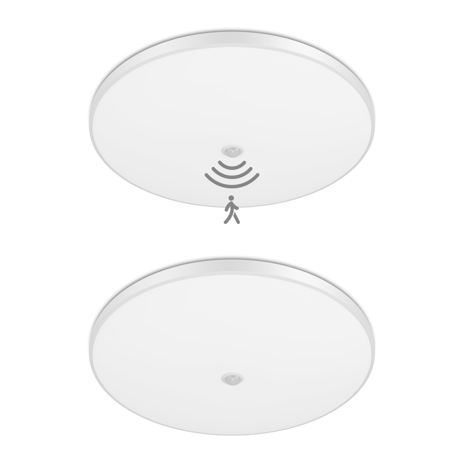 Lihgu 2-Pack 24W LED Motion Sensor Ceiling Light, 6500K Cool White, 1850lm