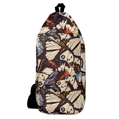 Sac à dos à bandoulière papillons multicolore 16x36cm