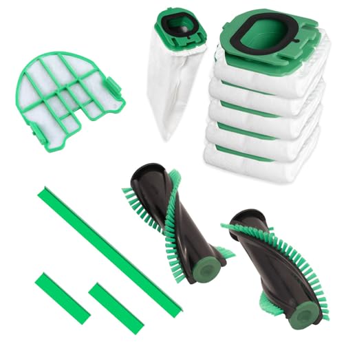 PRIMEBAG - Filtertüten, Bürsten, Filter, Kehrlippen kompatibel mit Vorwerk Kobold VB100 EBB100 - Zubehör Ersatzteile für Bestleistung beim Saugen