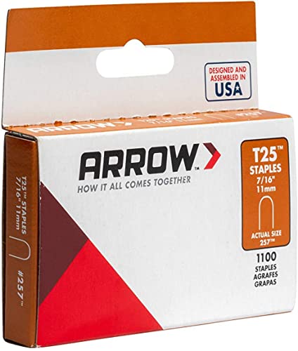 image for Arrow Fastener Arrow Heavy Duty T25 Round Crown Staples for Cable and 