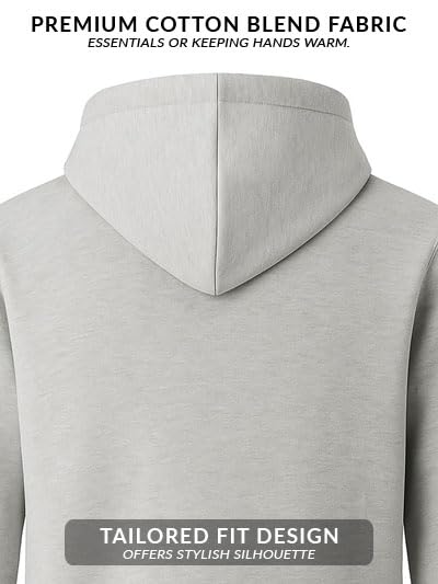 Image of ADRO Men's Regular Fit Zip-Up Hoodie for man | 320 GSM Cotton Poly Fleece Zipper Sweatshirt with Soft Fabric & Printed Hoodies