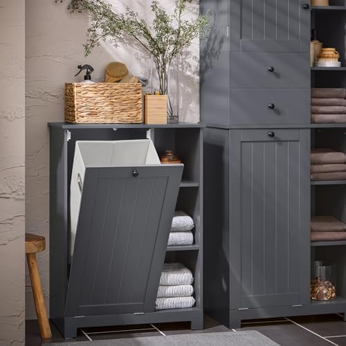 Amazon.com: Merax Storage Cabinet with Tilt-Out Laundry Hamper Basket ...