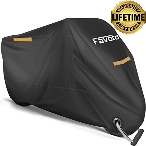 Favoto Motorcycle Cover All Season Universal Weather Premium Quality Waterproof Sun Outdoor Protection