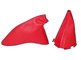 The Tuning-Shop Ltd for Honda Civic Type R Ep3 Civic Hatchback Ep3 2001-05 Gear & Handbrake Gaiter Red Italian Leather