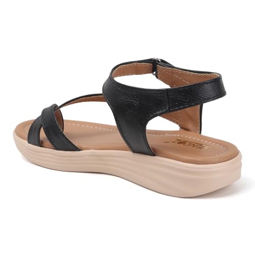 Image of Vendoz Women Stylish Slippers Wedges I Flat Slip on Sandals I Stylish and Casual for Everyday use I Comfortable & Lightweight for Girls & Ladies
