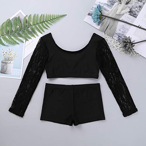 Image of Agoky Kids Girls 2PCS Sports Outfits Ballet Gym Sequins Mermaid Tank Top Shorts Set Tankini Swimwear Gymnastics Tracksuit