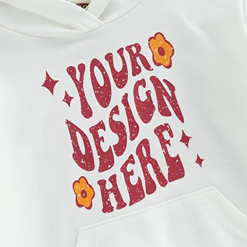 Toddler Baby Girl Oversized Hoodie Tops Letter Print Sweatshirt Hoody Pullover Fall Winter Clothes Cute Tops (White,2-3T) #TOP3