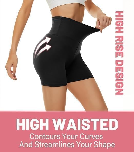 CAMPSNAIL Biker Shorts Women - 8"/5'' High Waisted Workout Gym Running Yoga Compression Spandex Shorts - Image 2