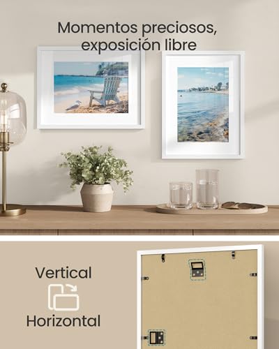 Miniatura 4 de Songmics Marcos De Fotos 30 X 40 Cm, Portafotos De Pared, Tablero Mdf, Con Clavos Sin Rastro, Juego De 3, Blanco Rpf057wz01
