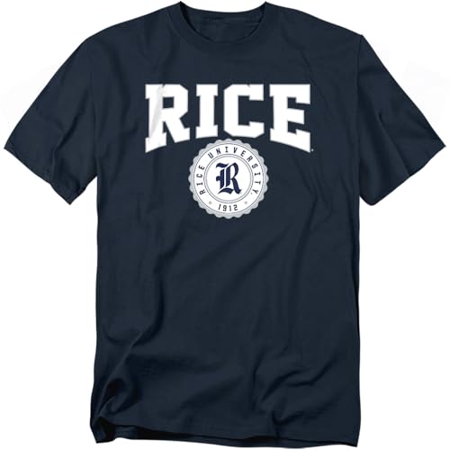 LOGOVISION Rice University Collegiate Seal Unisex Adult T Shirt, Navy, Large