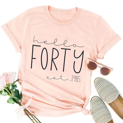 FYAPHION Vintage 1985 T Shirts for Women 40th Birthday Gifts Born in 1985 Tshirt Retro Casual Short Sleeve Tee Tops