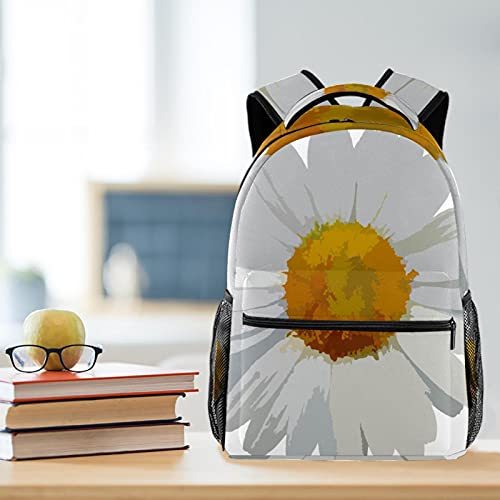 Sac à dos de voyage blanc compartimenté avec porte-gourde