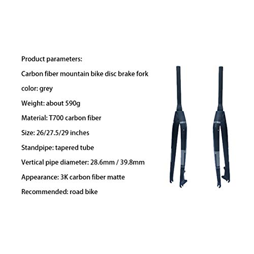 Fourche de bicyclette rigide carbone conique pour frein à disque - 7