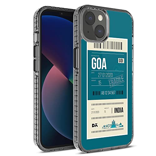 Image of DailyObjects Case for iPhone 13 Compatible with Mag-Safe Wireless Charging, Stride 2.0 Goa City Tag Slim Shockproof Back Cover with Inner Magnetic Ring