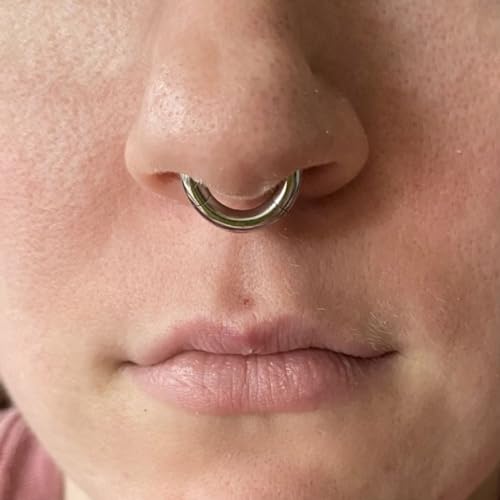 NewkeepsR 8G 12mm(1/2\') Large Gauge 316L Surgical Steel Septum Hinged Clicker Segment Orbital Conch Ring - Thumbnail 5