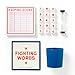 Brass Monkey Fighting Words – Fast Paced Word Making Dice Game Includes Sand Timer 15 Six-Sided Dice and Dice Cup, 2+ Players