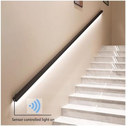 LED Aluminum Handrail Stair Lighting with Easy Itallation Indoor/Outdoor Handrail for Patios and Terraces Corridor Wall Sconce Safe and Stylish Step Lighting