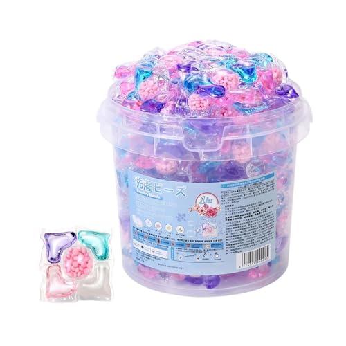 5 in 1 Laundry Pods with Scented Beads, Long Lasting Fresh Scent Beads Laundry, Deep Cleaning Detergent Pods, For All Fabrics and Colors, for Home & Travel (70pcs)