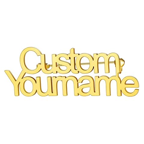 Custom4U Custom 2 Name Lapel Pins Gold Plated Layered Brooch Pin Customized for Women Cover