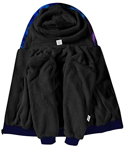 JACKETOWN Kids Fleece Jacket 3D Printed Star Hooded Sweatshirt Full Zipp Up Boys Sherpa Lined Winter Coat 6-15 Years2