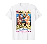 22WWEI00089A-001 WWE WrestleMania Ultimate Warrior VS Hulk Hogan Vintage T-Shirt