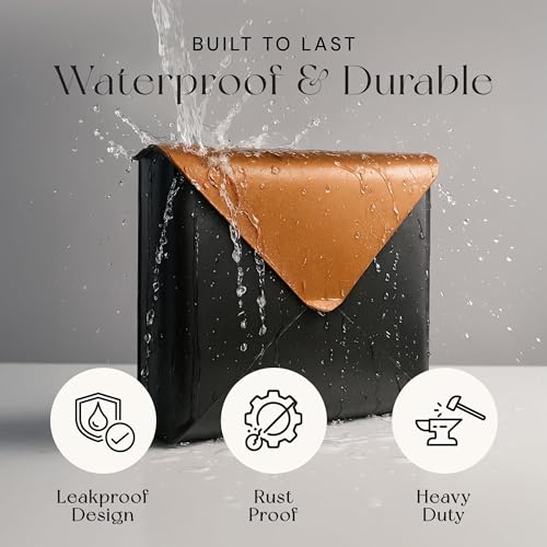 Image of NACH Sleek Envelope Wall Mount Mailbox, Large Mailboxes for Outside Wall Mount, Extra Large Capacity Mailbox for Outside, Black & Copper Mailbox, 12.5x4x10 Inches, Wall Mailbox, MB-6951