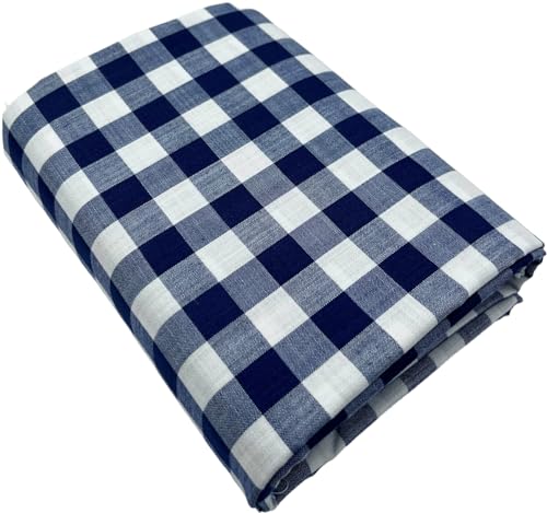 Image of JHABAK'S Cotton Blend Unstitched Checkered Fabric for Men - 2.35m Shirt Piece / 3m Kurta Piece - Width 36 Inches