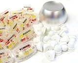 O&W Security Farbsicherungsetiketten 100 Stück – Farbsicherungen mit Verschluss, grau, ABS & Metall, inkl. Magnetlöser, Warensicherung/Artikelsicherung für Einzelhandel & Outdoor-Ware