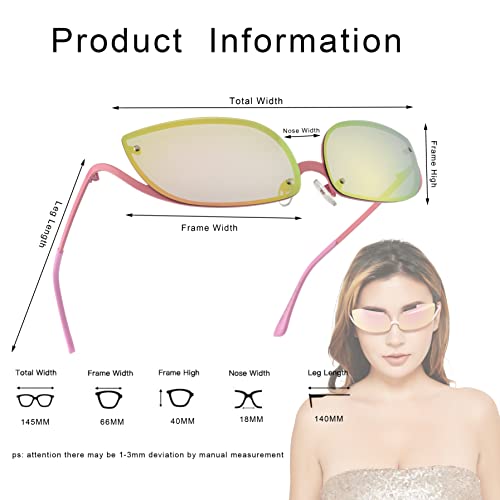 ICARA Minimalist Wrap Around Sunglasses for Men Women Stylish Vintage Y2K Shades Sun Glasses4