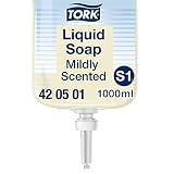 Tork 420501 milde vloeibare zeep Premium voor Tork S1 zeepdispenser / milde handzeep pH-huidneutraal voor zachte en hygiënisch verzorgde handen / 1 x 1000 ml