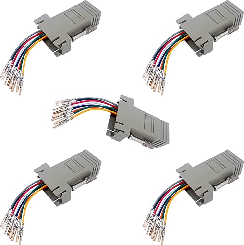 PENGLIN Lot de 5 adaptateurs modulaires DB9 femelle vers RJ45 DB9 vers RJ45 femelle Ethernet Cover