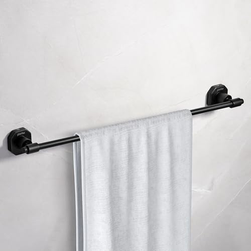 Image of Plantex 304 Grade Stainless Steel Towel Rod /Towel Rack for Bathroom /Towel Bar /Hanger /Stand /Bathroom Accessories - Nipron (24 Inch - Black)