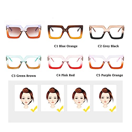 Monture de lunettes transparentes carrées vintage et oversize pour ordinateur
