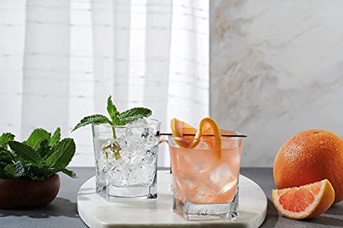 Red Series 10 Oz. Square Double Old Fashioned Glass (Set Of 4) #TOP3