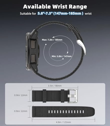 Correa de Nylon 22mm para Garmin Instinct 45mm miniatura 4