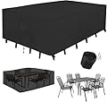 Che Yi Bao Outdoor Table Furniture Cover Waterproof Rectangle Patio Sectional Couch Set Cover 126" L×63" W×28" H 600D for Lawn Backyard