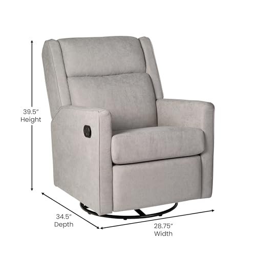 Sillón reclinable manual gris claro con base giratoria miniatura 2
