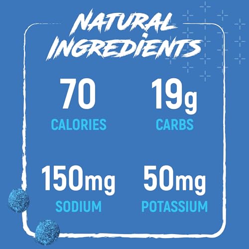 Image of Noogs Sour Energy Chews, Blue Raspberry Blast Electrolyte Energy Gummies, Sour Candy Flavored Alternative to Running Gels, Vegan, Gluten Free & Caffeine Free, 12 Pack
