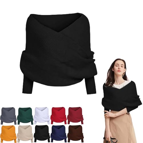 Scarf With Sleeves For Women Knitted Double Sleeve 2025 Fall Winter Warm Shawl Scarves Coastal Grandma Sweater