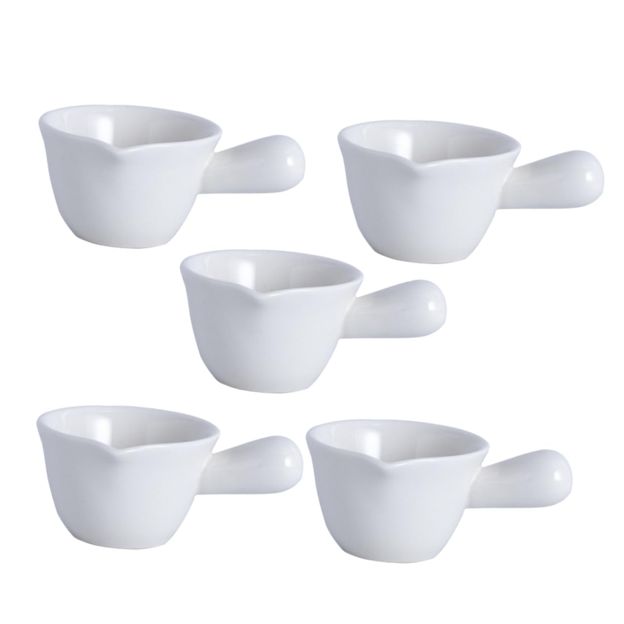MOLUCKFU Practical Milk Pots 5 Pack Ceramic Milk Cups Lid Mini Sauce Containers for Home Use