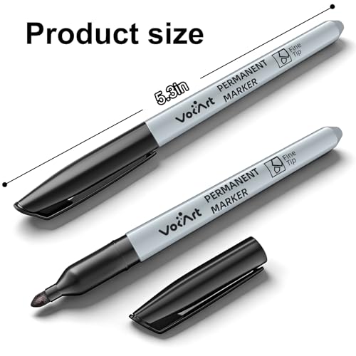 VOKART Permanent Markers Bulk, 150 Pack Black Thin Fine Point Tip - Image 2
