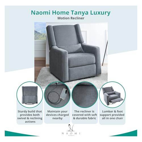 Sillón reclinable plegable gris claro de tela miniatura 4
