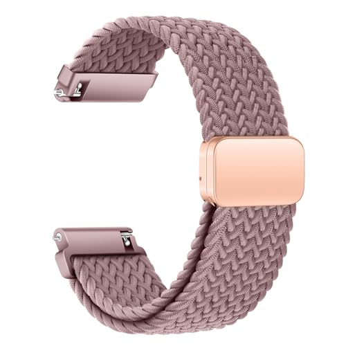 سوار ساعة نايلون 22 ملم مع مشبك مغناطيسي قابل للتعديل للرجال والنساء من ايدورماكس، مقاس مريح، سوار بديل مرن للساعات الذكية (ارجواني داكن)